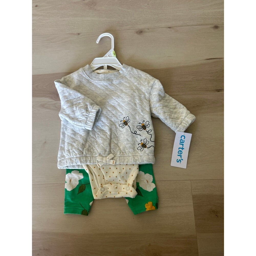 Carters Baby Girl 3 Piece Set Sz 3 M